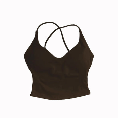 NCLAGEN Dynamic Strappy Top Gym Clothes High Support Push-up Fitness Tank Top Back Cross Workout Pilates Yoga Running sports Bra