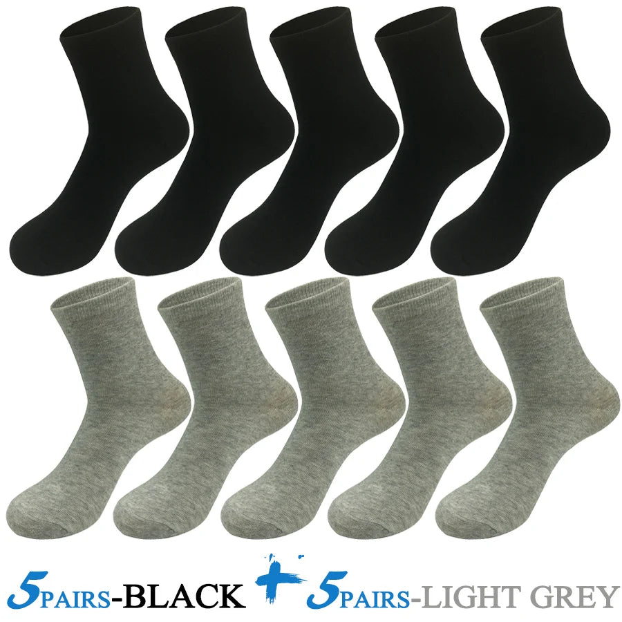 5 Pairs/Lot Socks Men Cotton Dress Wedding Black Grey White Brand Fashion Meias Male Breathable Casual Long Sock Gift 2024 New.