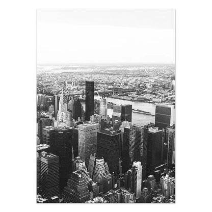 New York City Canvas Posters and Prints Black and White Wall Art Pictures Living Room Decoration Painting on The Wall Home Decor.