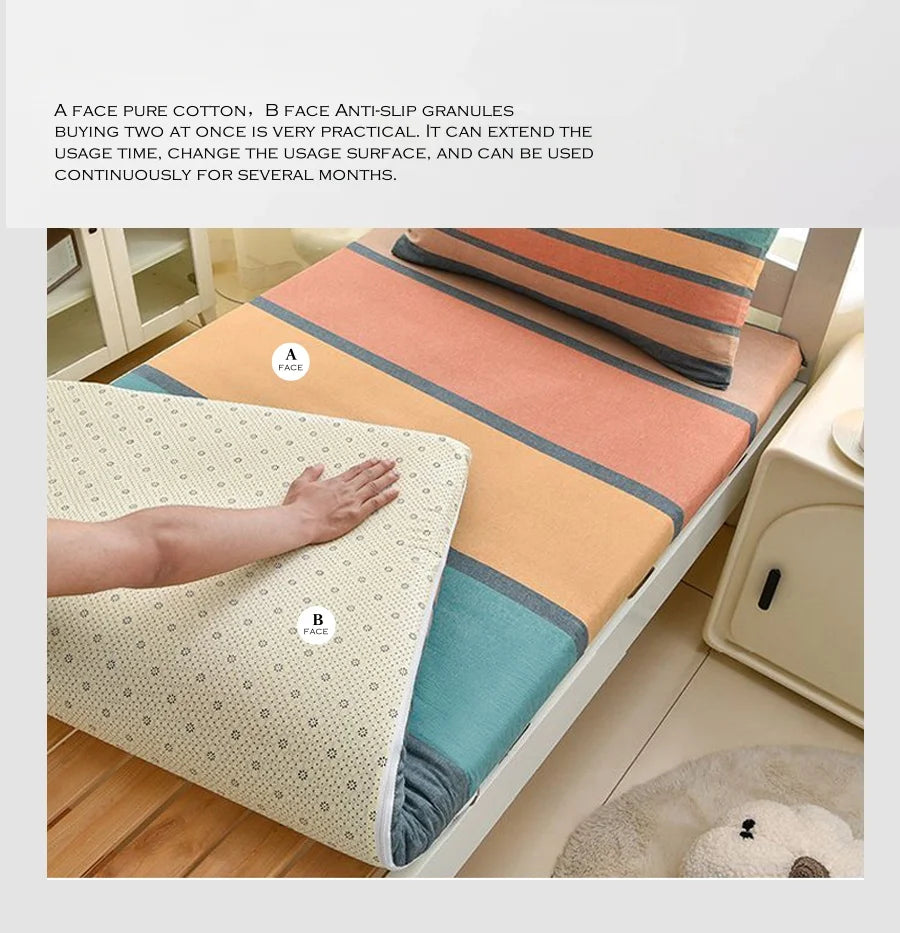 WOSTAR Geometric printed mattress protector cover with zipper fully enclosed single bed sheet pure cotton protection pad 90x190.