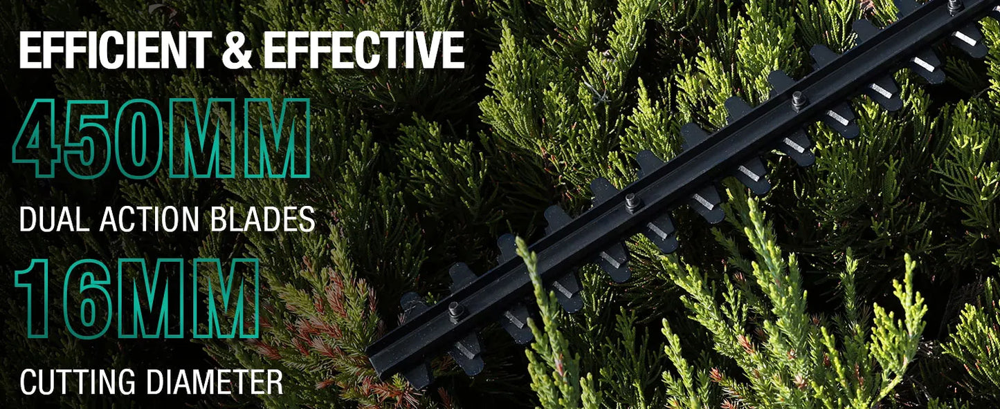 Kabelgebundener elektrischer Heckenschere 450 W, elektrischer Heckenschere, 450 mm Diamantschneidmesser, 16 mm Zahnöffnung