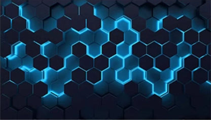 Custom Technology oriented KTV wallpaper private rooms 3D concave hexagonal wall panels e-sports room geometric home decoration