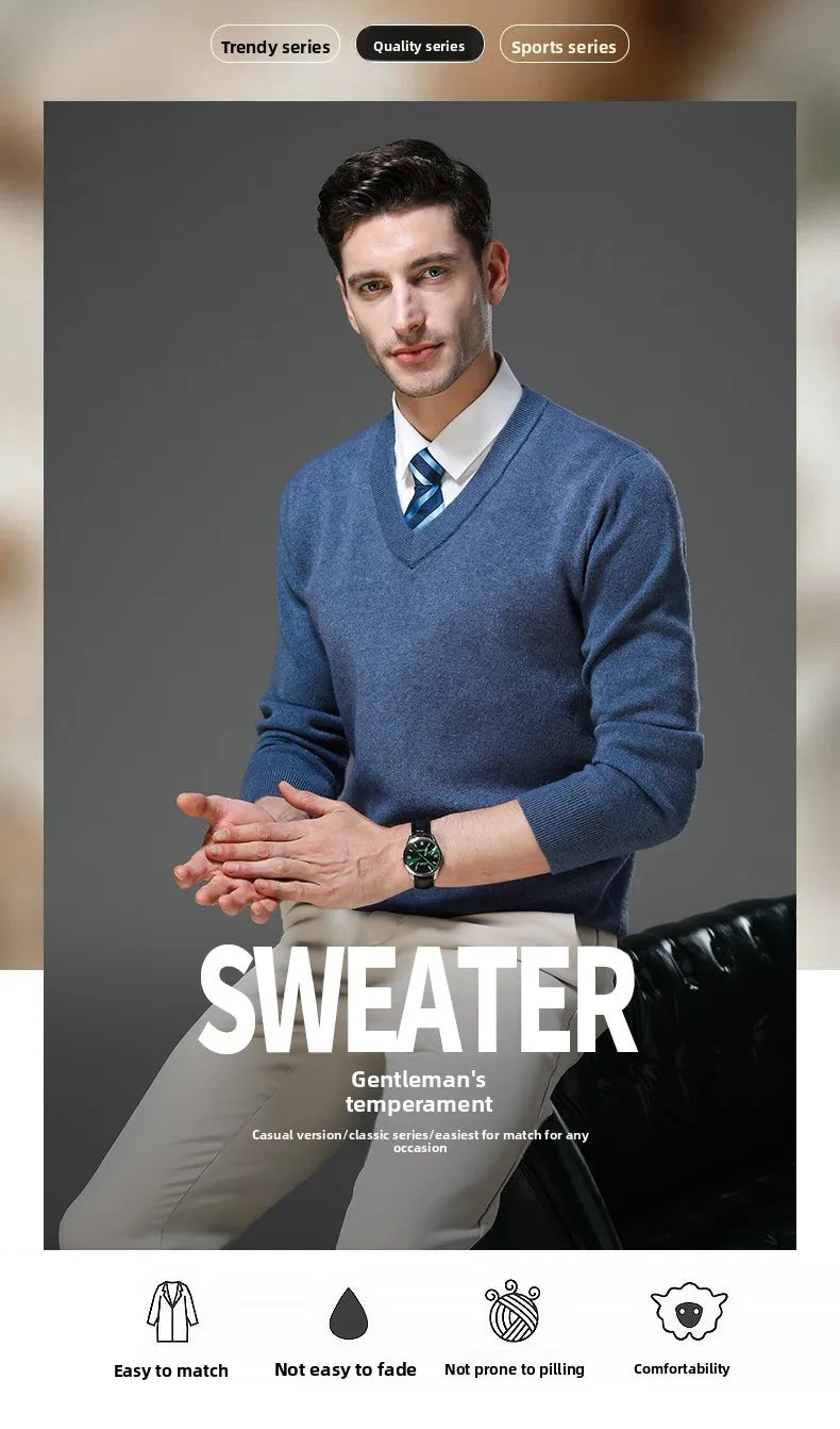 Top Grade Thick Anti-Pilling New Fashion Brand Autum Winter Knit Pullover Men Slim Fit Sweater Business Casual Woolen Jumper.