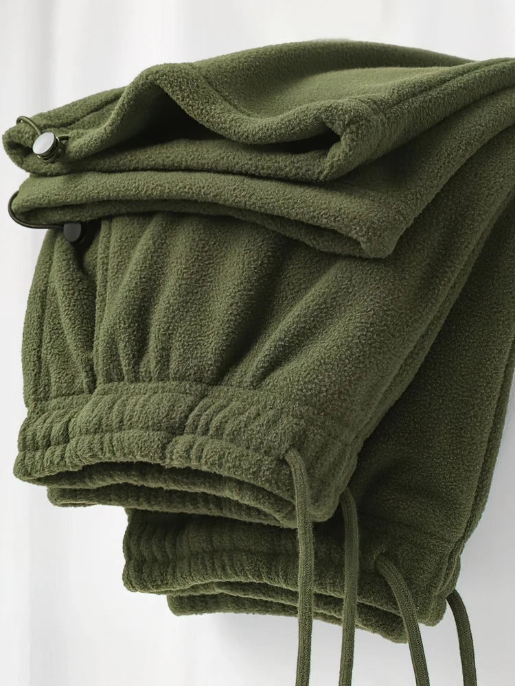 Vintage Thick Winter Casual Fleece Pants Men Wide leg Baggy Warm Sweatpants Male Drawing Jogger Pants Falls Trousers.