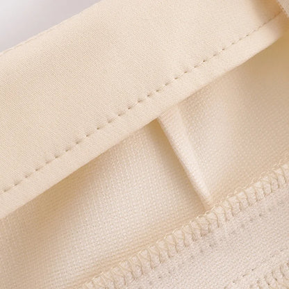 TRAF Shorts for Women Fashion Autumn Winter New Comfortable Casual Solid Color Side Zip Middle-waisted A-line Culotte Skirt Pant