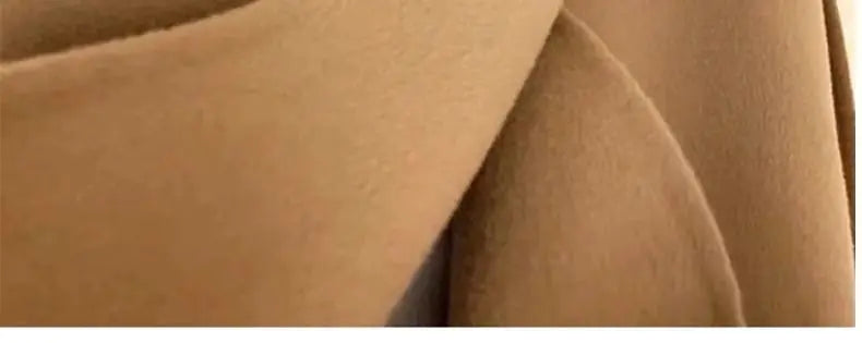 Mode Schwarz Lange Woolen Mantel Mit Gürtel Frauen Lose Revers Mantel Herbst Winter Warme Dame Oberbekleidung High Street