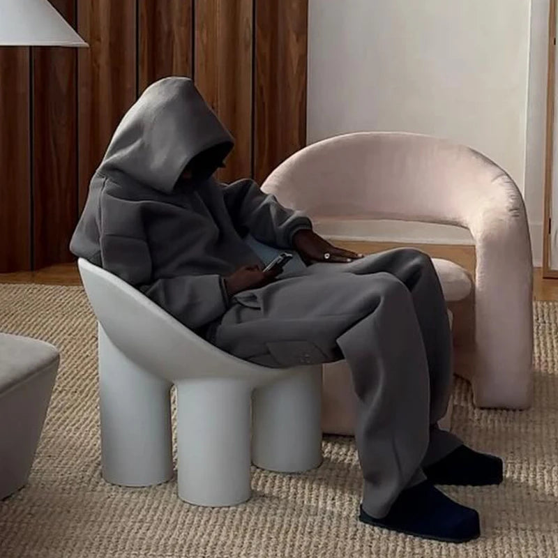 High Street Gothic Einfarbig Sweatshirt Anzug Punk Harajuku Vintage Hip Hop Rock Tasche Casual Streetwear Y2K männer Jogginghose