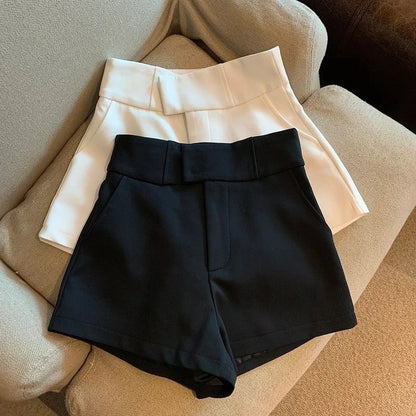 MEXZT Y2K Streetwear Black Shorts Women Elegant High Waist White A Line Wide Leg Suit Short Sexy Club Slim Hot Short Pants New.
