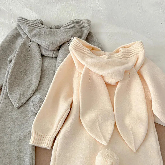 Herbst Winter Neugeborenen Baby Jungen Mädchen Gestrickte Overall Einfarbig Stricken Mit Kapuze Infant Baby Bodys Kinder Gestrickte Kleidung.