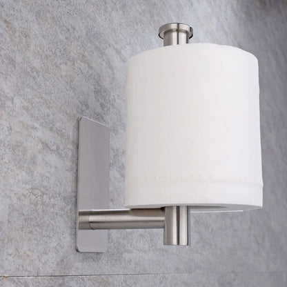 Papierhalter aus Edelstahl, weiß, selbstklebend, Wandhalterung, Ständer, Küche, Badezimmer, Toilettenpapier, Handtuch, Seidenrollenregal, gebürstetes Gold