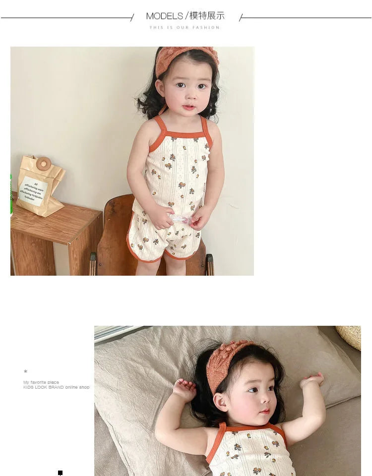 Baby Kleidung Sets Sommer Kleinkind Mädchen Strap Anzüge Baumwolle Druck Baby Jungen Tops T und Shorts Infant Trainingsanzug Neugeborenen Sets.