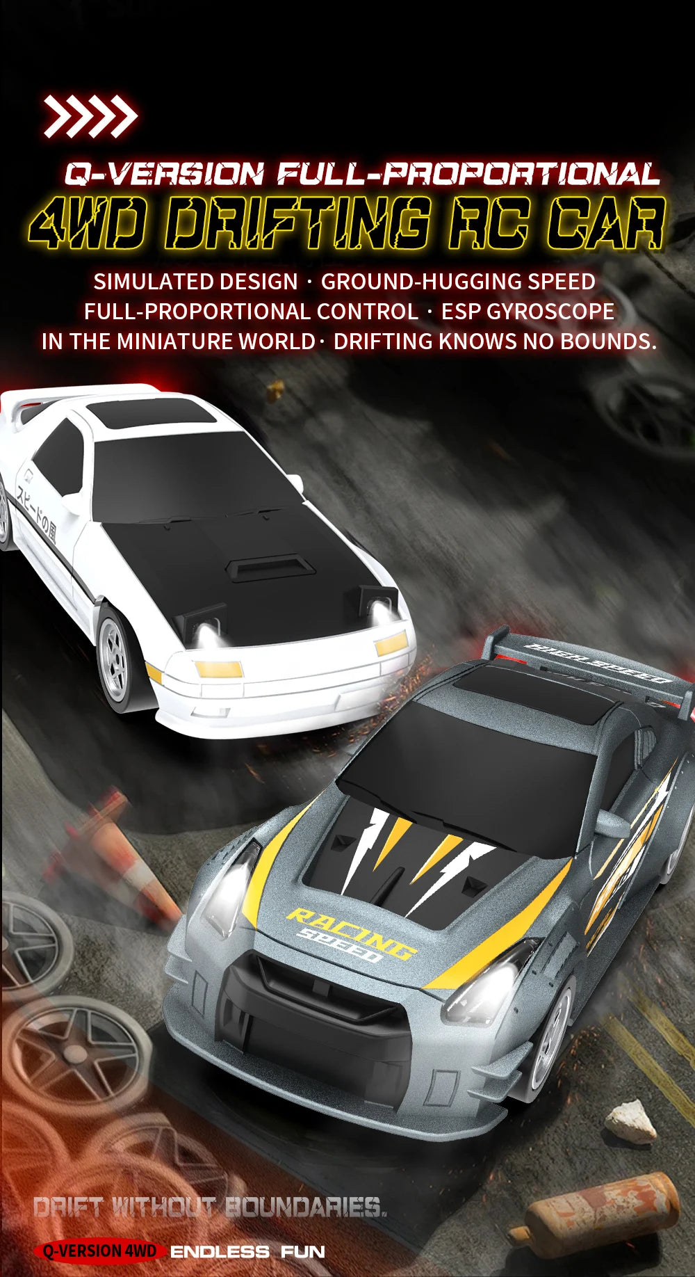 1:43 2.4G 4WD RC Drift Car with Gyroscope Fullly Proportion Remote Control Car JJRC C8827 Mini Racing Car Model Boy Toy Gift.