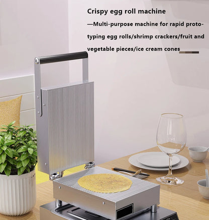 Household 220v NS-10 Ice Cream Egg Pastry Machine Crispy Egg Roll Machine Baked Waffle Cake Baking Pan Crispy Machine Baking Too.