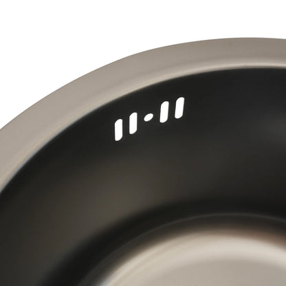 Runde Küchenspüle mit versenktem Einsatz auf der Arbeitsplatte, Handwaschbecken aus Edelstahl