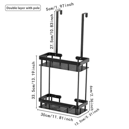 1 Stück Duschregal über der Tür, Badezimmer-Aufbewahrungsregal, Badezimmer-Hängeregal, doppelschichtiges Duschregal, Badezimmer-Caddy Organiz