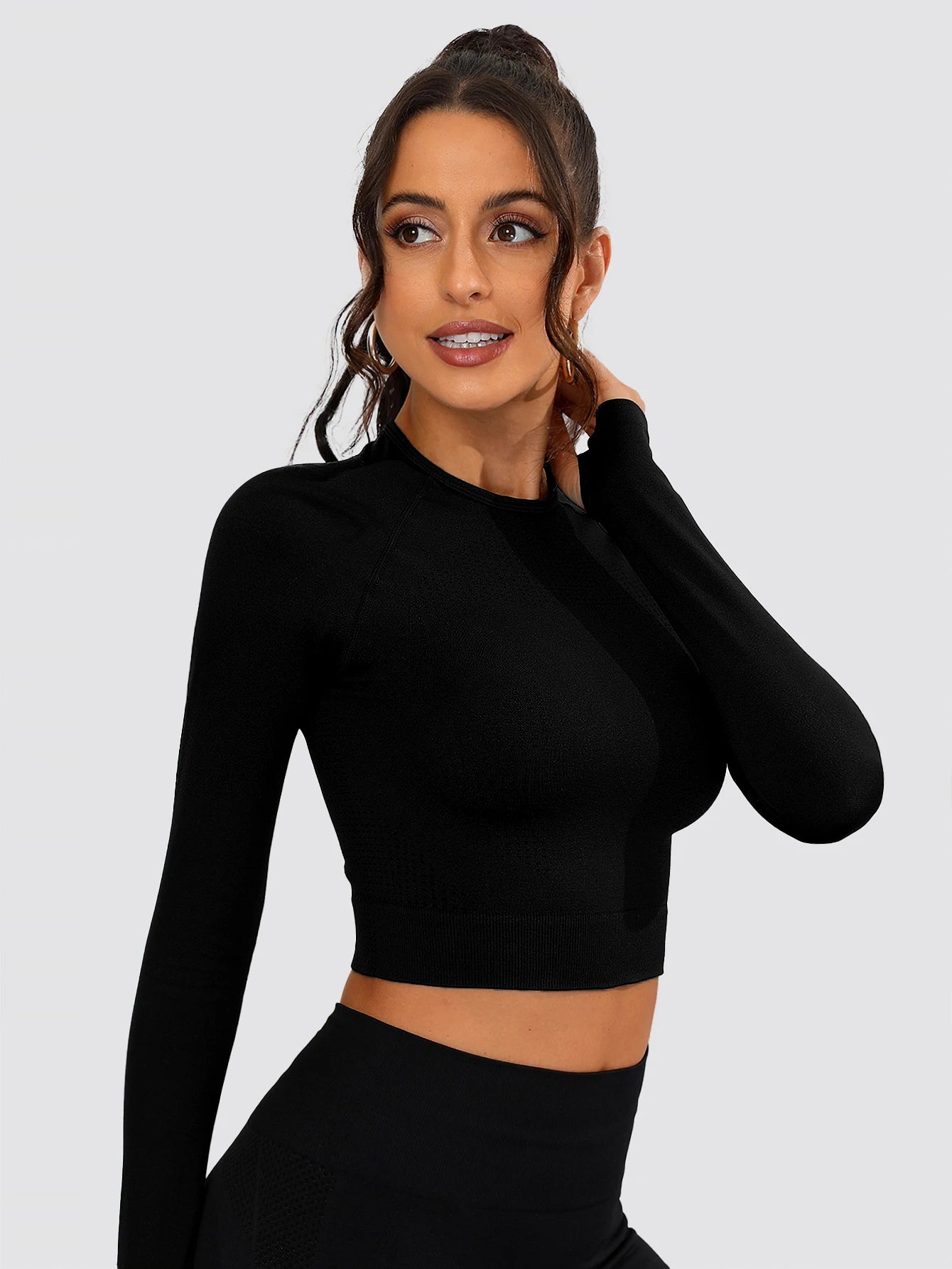 Seamless Women Sporty Top Women Long Tops T-shirt Sportswear Woman Gym Tank Top Sports Yoga T-shirts Female Clothing.