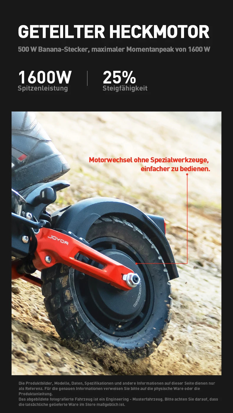 JOYOR T6E PRO (ABE) Adult Electric Scooter 500W Motor 48V26AH Battery E-Mountain Escooter 10" Off-Road Tire Foldable E-Scooter.