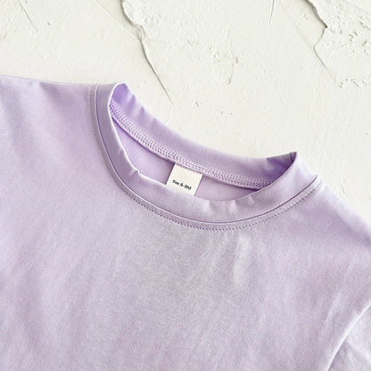 Ins Sommer Neugeborenen Jungen Mädchen Kleidung Baby Set Solide Kurzarm T-shirt + Schachbrett Shorts Baumwolle Casual 2PCS 0-3Y.