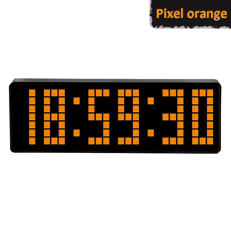 13 Zoll Pixel Digital Wanduhr Timer Positiv/Countdown/Stoppuhr Tischuhr mit Fernbedienung 12/24 Stunden LED Elektronische Uhren
