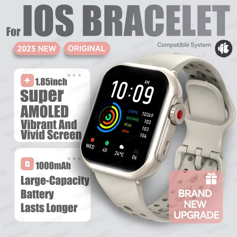 2025New For XIAOMI IOS Watch Ultra2 Smart Watches Women 1000mAh 1.85" AMOLED Full Touch Screen BT Call Ladies Fashion Smartwatch