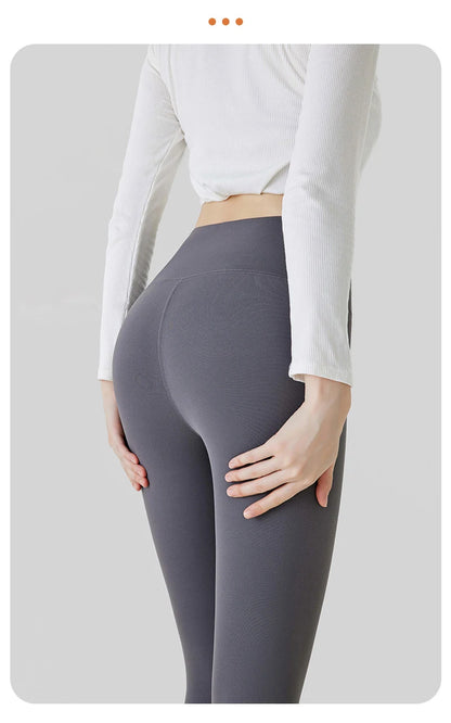 BIVIGAOS Autumn High Waist Seamless Rabbit Fleece Shark Leggings Women Winter Clothes Warm Leggings Sexy Slim Casual Leggings.