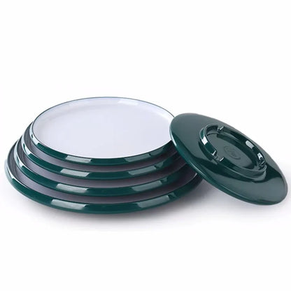 1Pc Commercial Melamine Tableware Household Plastic Dinner Plates Round Barbecue Salad Dishes Plate Kitchen Accessories.