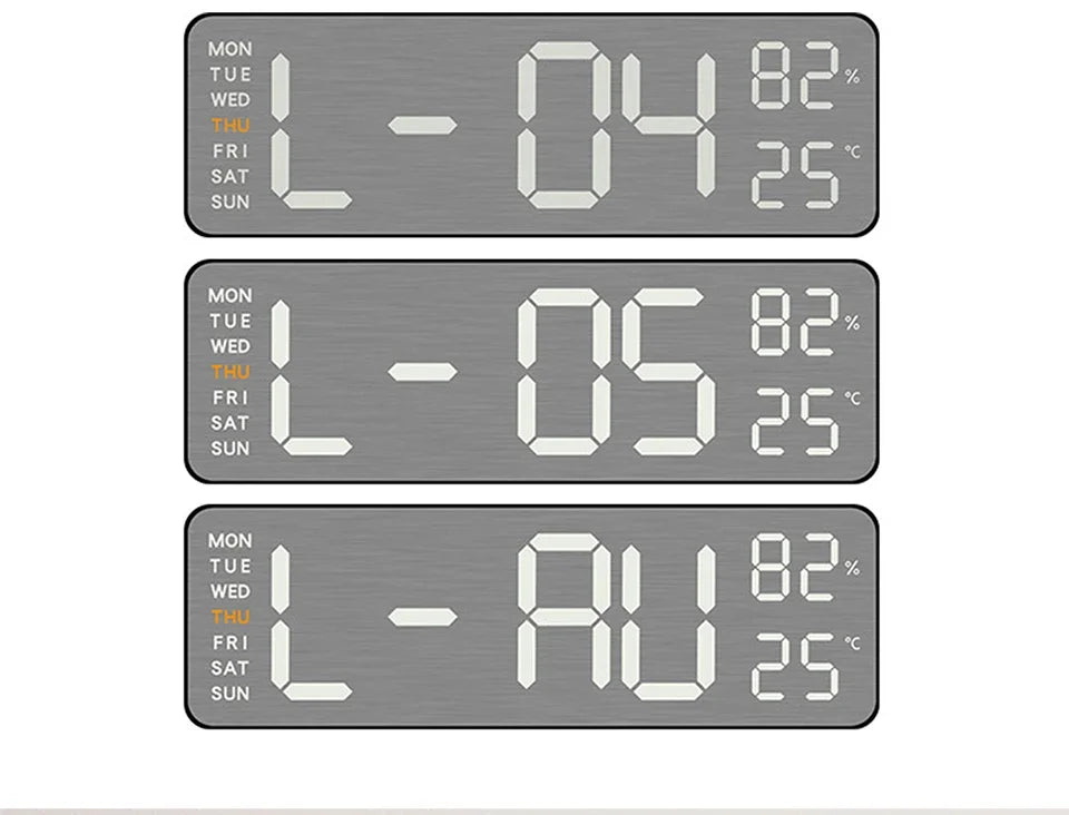 Wanduhr mit Spiegel-Bürsten-Finish, Premium-Gefühl, geräuschlos, Wanduhr, Tischwecker, Temperaturanzeige, Schlafzimmer, Büro, Wohnzimmer, Dekoration