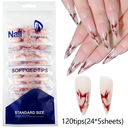 120Pcs Shinny Milk White Press on Nails Medium Almond Fake Gel Nails Glossy Solid Colored Fake Nail Tips Daily Wear Manicure DIY.