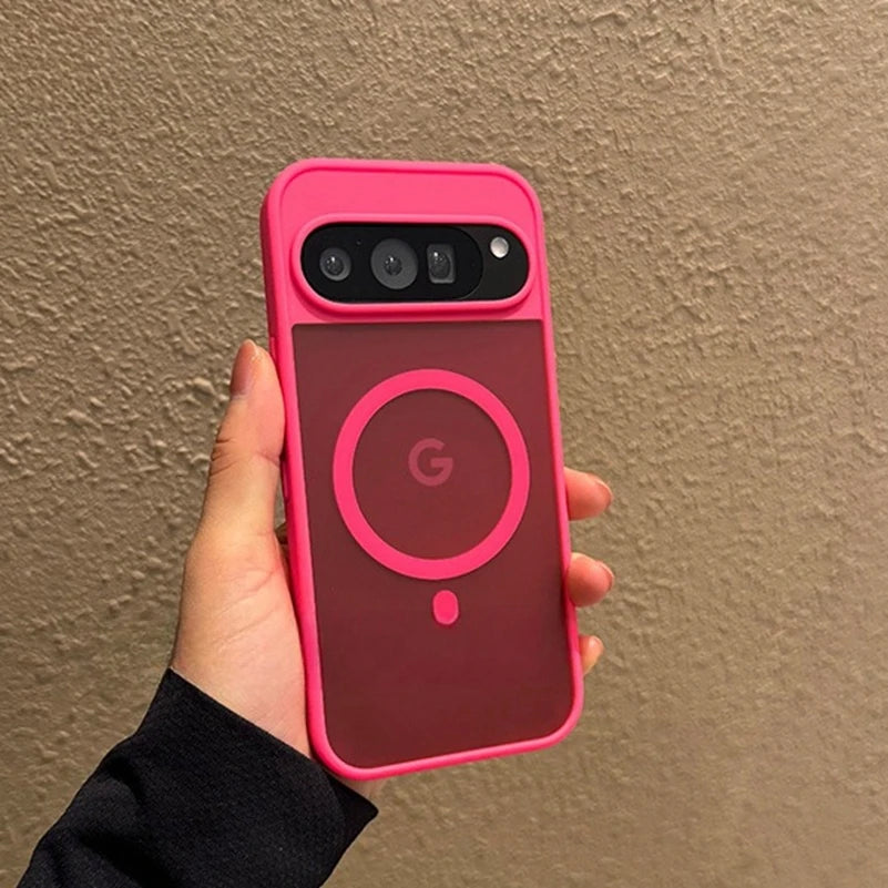 Magsafe Translucent Matte Magnetic Case For Google Pixel 10 ProXL 9 Pro XL 10Pro 10 9A Wireless Charging Candy Color Slim Cover.