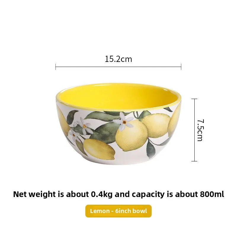 Creative Lemon Plate Ceramic Fruit Dish Ins Style Home Dining Thai Restaurant Tableware.