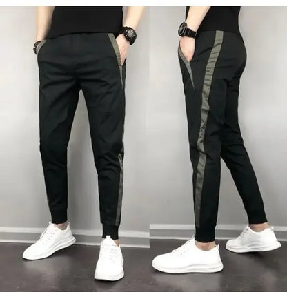 2023 Summer Men's Slim Fit Harajuku Style Lightweight Harem Pants Casual Trendy Korean Version Nine Point Length Mens Pants.
