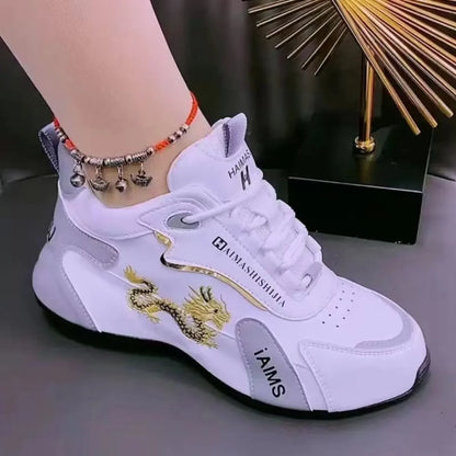 Women Designer Sneakers 2024 Summer Leather Waterproof Casual Sports Shoes Women Lightweight Breathable Non-slip Platform Shoes.