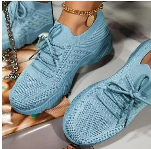 Women Sneakers Breathable Casual Women Sports Shoes Lace Up Ladies Flats Female Summer Vulcanized Running Zapatillas De Mujer.
