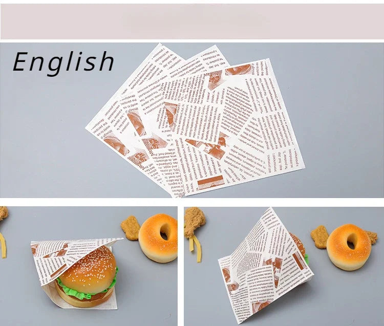 100pcs Triangular Open Top Kraft Paper Bag Donuts Sandwich Bags For Bakery Bread Food Packaging Bags 15x15cm.