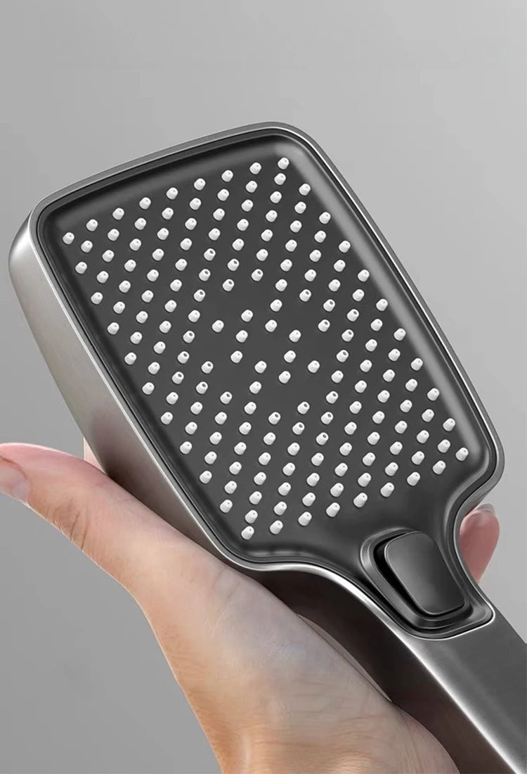 Bathroom Luxury Shower Faucet System with Lights Tempered Glass Shower Set Digital Display Copper Mixer Shower Faucet Set