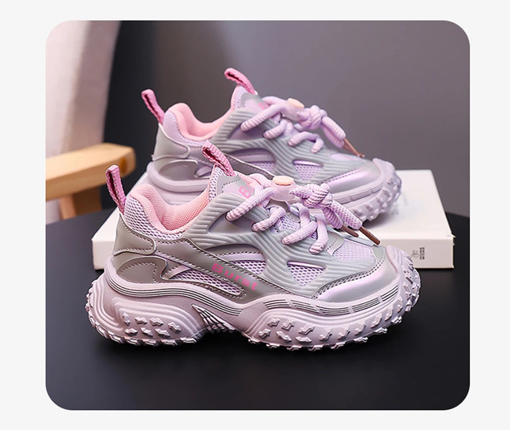 2025 Autumn Sport Shoes For Children PU Leather Waterproof Kid's Sneakers Anti-slippery Breathable Boy's Girl's Running Shoes.