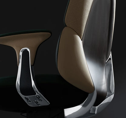 Bequemer Chefbürostuhl, luxuriöser grauer Designer-Drehstuhl, ergonomisch, tragbar, für das Home Office von Fotel Gaming