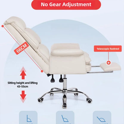 Boss Computerstuhl, Heimbüro, Computersofa, hohe Rückenlehne, PU-Leder, ergonomischer drehbarer Sitz für Zuhause, Arbeitszimmer, Rückenlehne