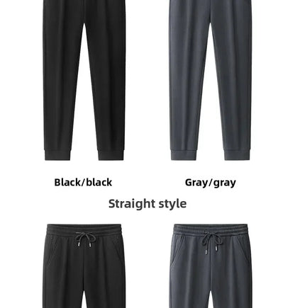 Men's Plus Size Pants Thickened Fleece Lined Thickened Autumn Winter Casual Trousers Loose Warm Outerwear Cold Proof Clothing.