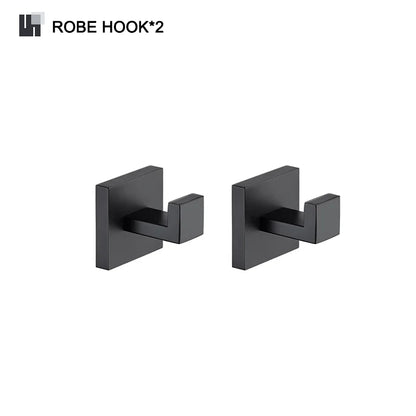 Schwarz Bad zubehör Edelstahl Set Wandre gal Handtuch halter Handtuch halter Taschentuch halter Kleider haken Toiletten bürste Anhänger