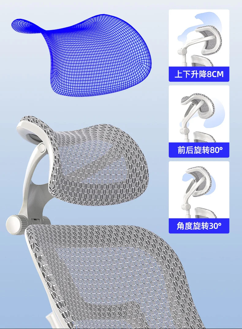 Bequemer ergonomischer Stuhl, drehbare Fußstütze, Räder, luxuriöser Ästhetikstuhl, Executive-Design, moderne Silla-Gamer-Möbel für Erwachsene