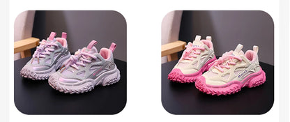 2025 Autumn Sport Shoes For Children PU Leather Waterproof Kid's Sneakers Anti-slippery Breathable Boy's Girl's Running Shoes.