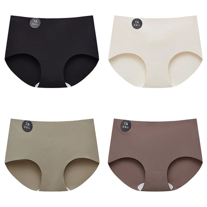 FalllSweet 4PCS Seamless Panties for Woman Ice Silk Underwear Soft Thin Briefs Women's Underpants Fashion Sexy Female Lingerie.