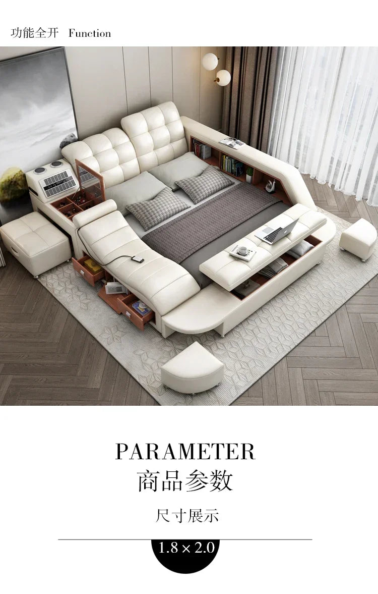 Master Under Storage Doppelbett Ästhetisches Master Nordic Multifunktionales Schlafzimmer Bettgestell Modernes Design Cama Casal Möbel