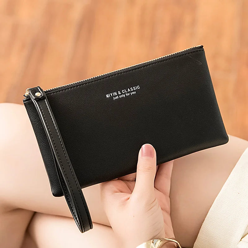 MIYIN Women's Purse long ultra-thin credit card bag minimalist zero purse thin large capacity zipper hold bag handbag purse girl.