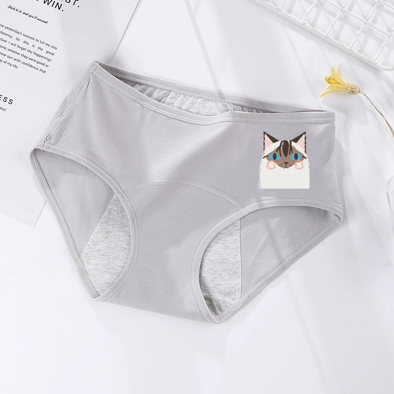 Women's menstrual briefs large flow postpartum water absorption leakproof briefs women's pure cotton menstrual briefs lingerie