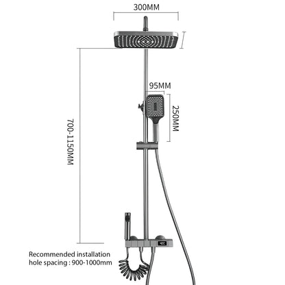 Bathroom Shower Faucet Set 4 Functions Digital Display Shower Thermostat Hot Cold Showers Mixer Pressure Discharge Copper Taps