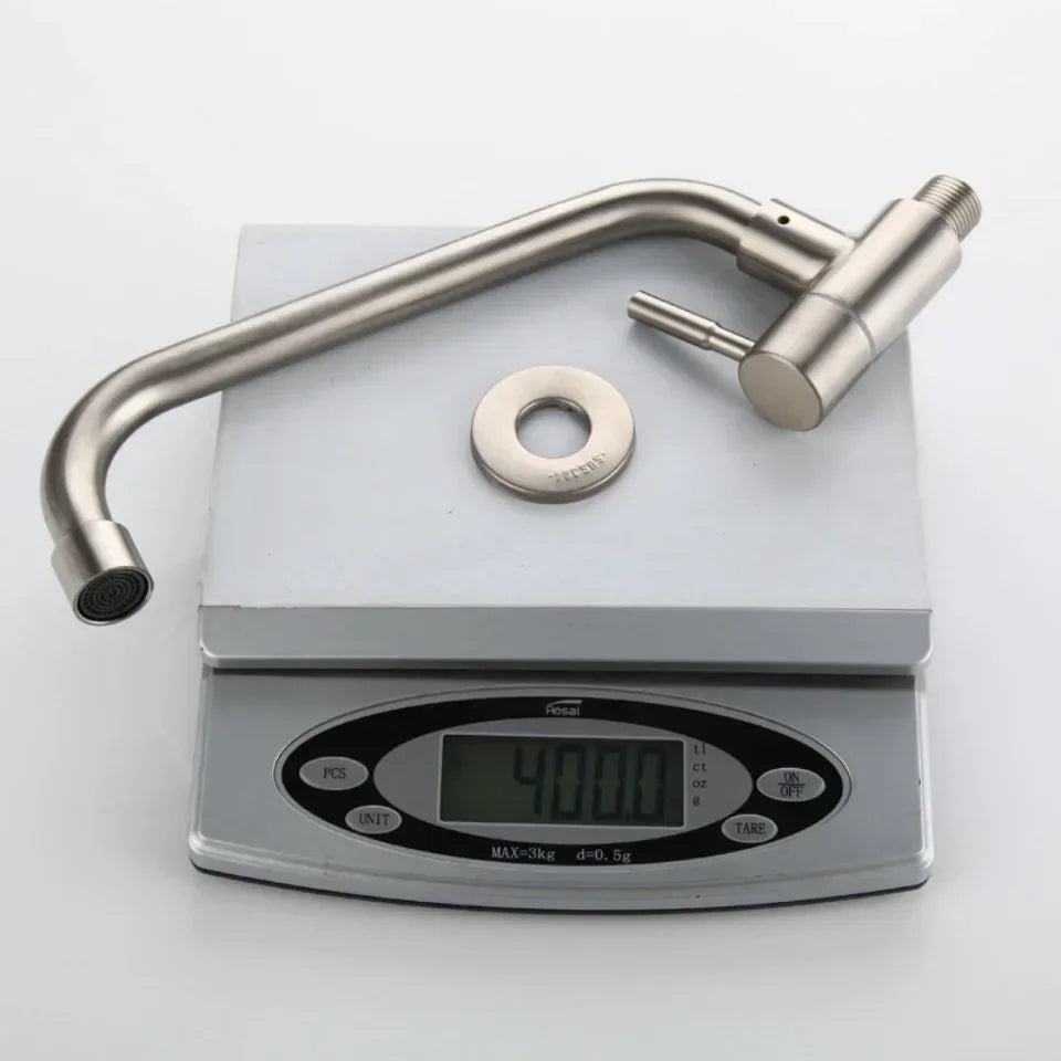 Kitchen Faucet Stainless Steel Wall mounted Single Cold Water Faucet Lower Curve Faucet Wall Sink Water Tap Premium Quality