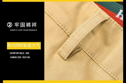 Cotton Men's Casual Pants Straight Stretch Trouser Male Fashion Slim Business Dress Golf Office Spring Autumn Khaki Black Formal.