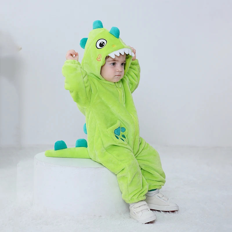 Sully Kigurumis Baby Mädchen Kleidung Stram pler Winter weich warm Säugling Jungen Bodysuit Cosplay Pika Kapuze Reiß verschluss Overalls.